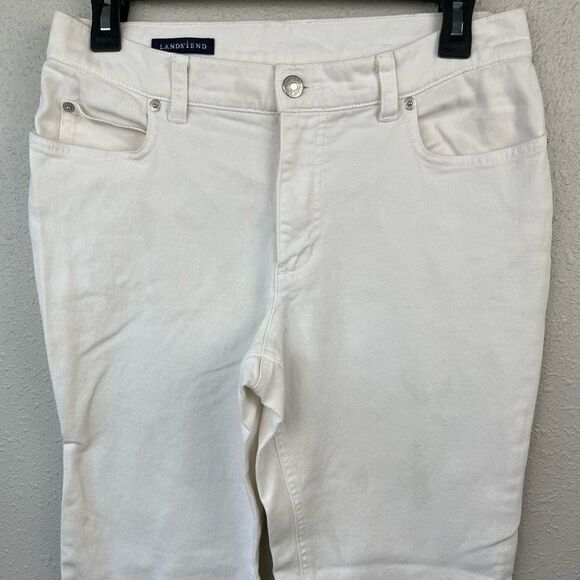 Lands End White Cropped Pants Size 6 EUC - Picture 2 of 5